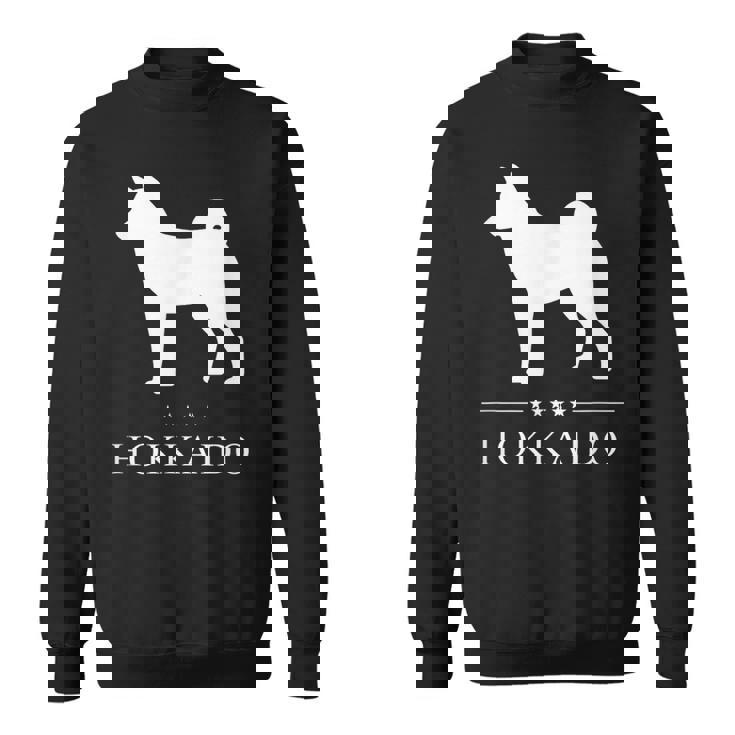 北海道犬 白シルエット スウェットシャツ