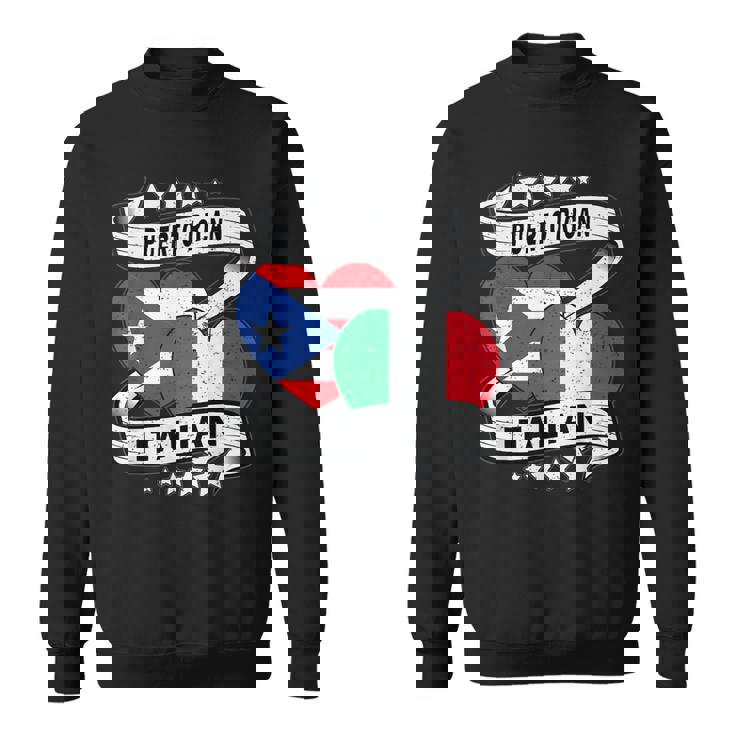 半分イタリア半分プエルトリコの国旗 ハート イタリア プエルトリコ スウェットシャツ