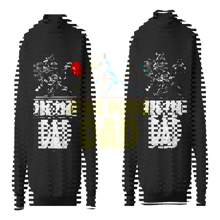 卓球 黒猫パパピンポン 黒猫ピンポン スウェットシャツ