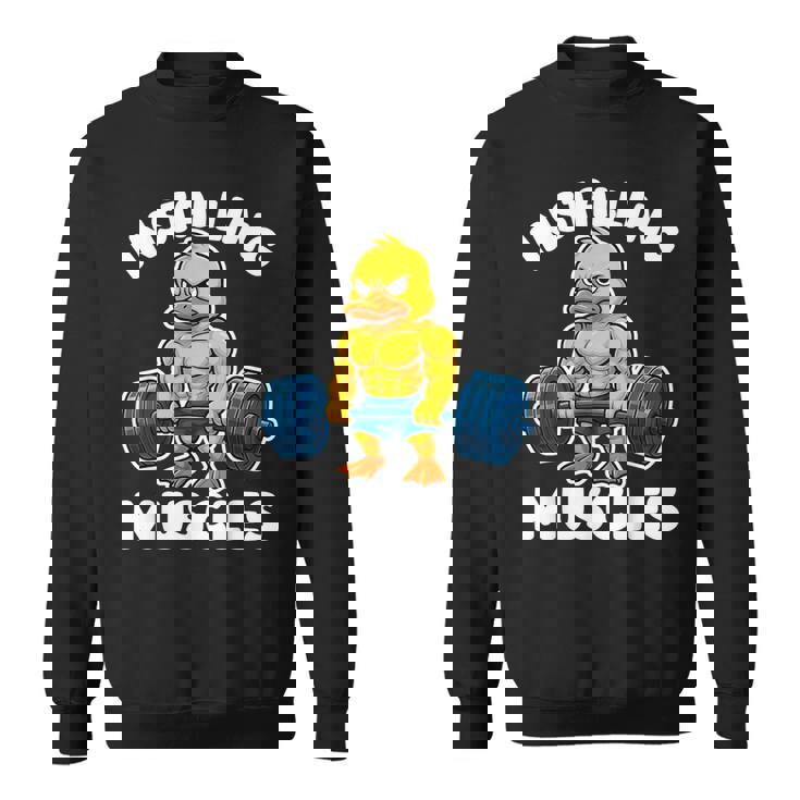 取り付け 筋肉 アヒル ウェイトリフティング フィットネス ジム 男の子 男性 スウェットシャツ
