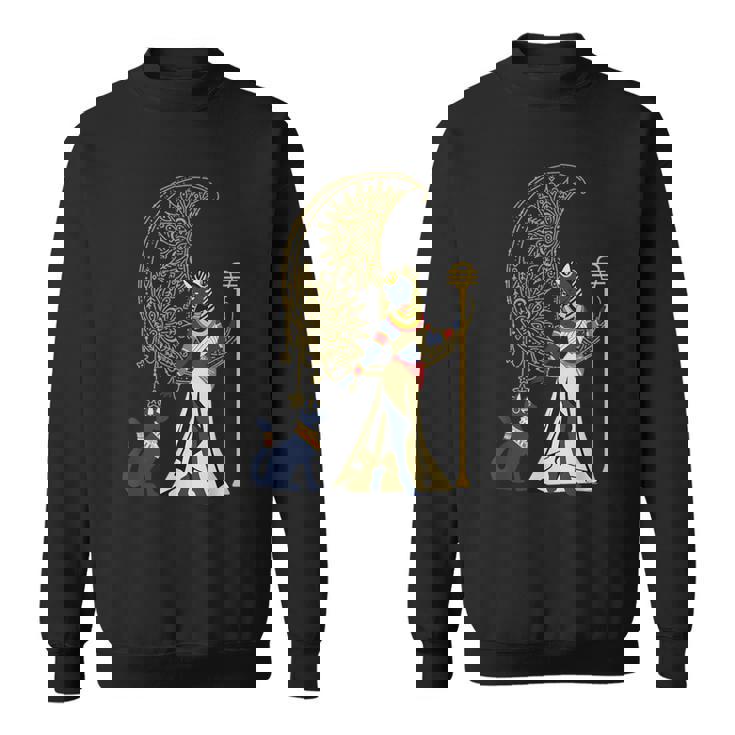 古代の典型的な猫の女神バステット エジプト 三日月 月 月 スウェットシャツ