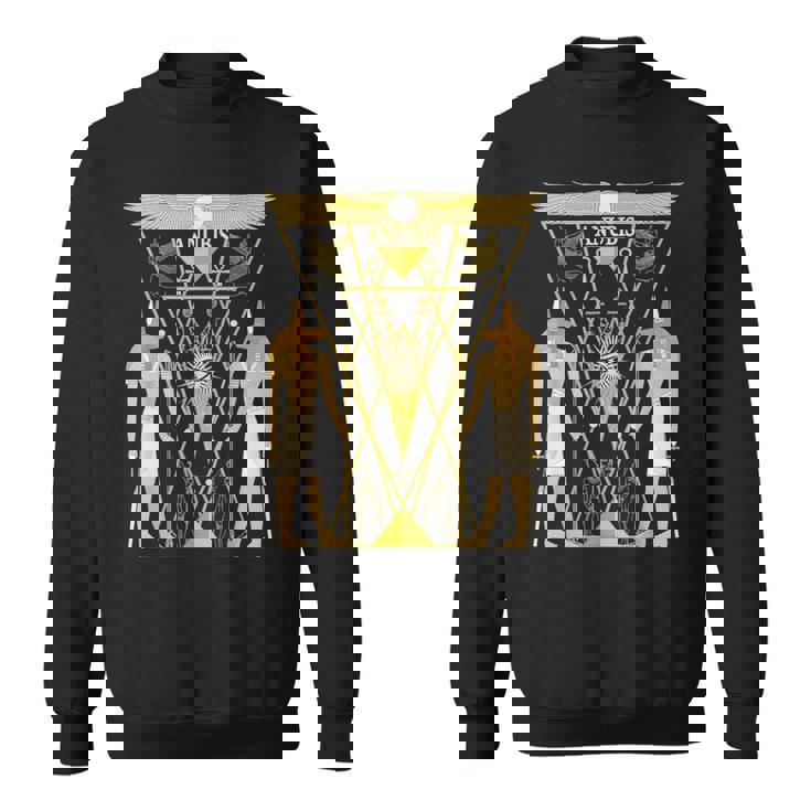 古代エジプトの神アヌビス ケメティックネーターアンプ スウェットシャツ