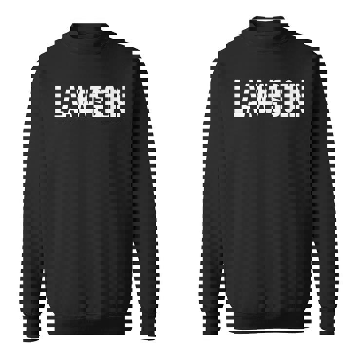 名 ローソン テキスト アパレル クラウン ホワイト テキスト スウェットシャツ