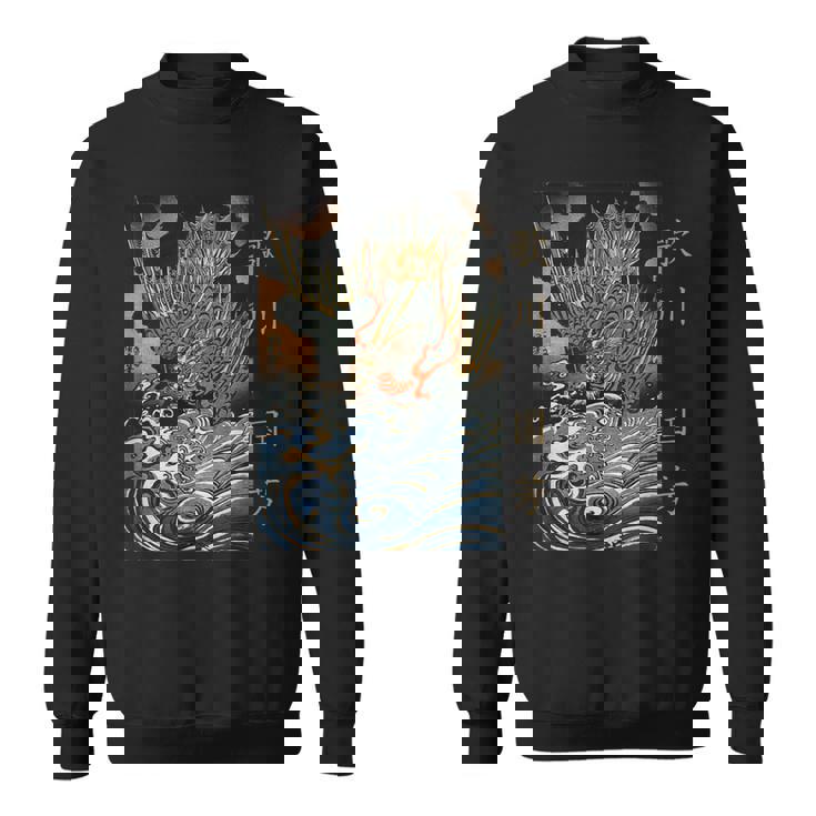 和龍 波 歌川国吉 浮世絵 伝統 スウェットシャツ