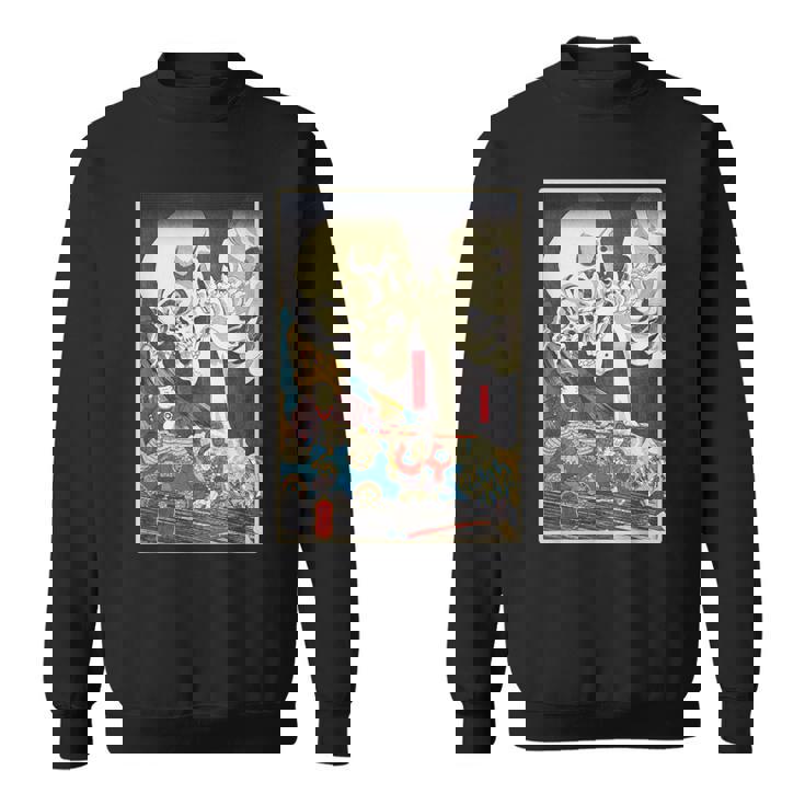 善知鳥安方忠義伝 歌川国芳 国芳スケルトンスペクター日本の浮世絵アートプリント スウェットシャツ