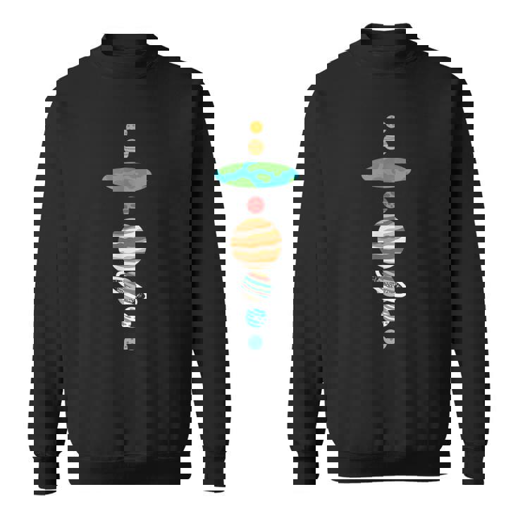 地球平面説太陽系 スウェットシャツ