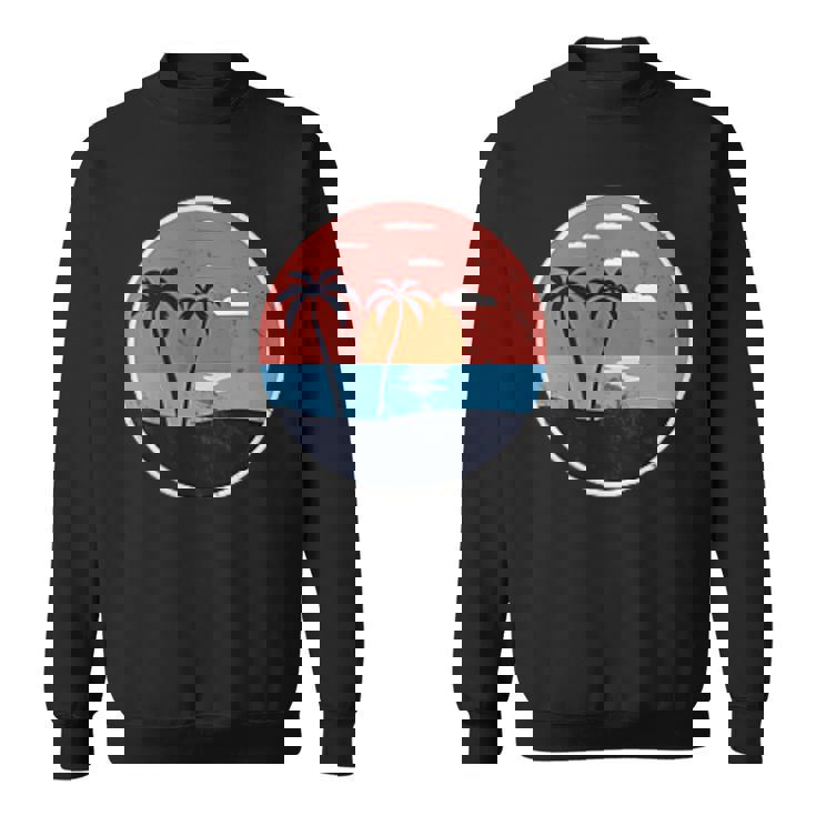 夏のビーチパームグラフィックポケットパッチバッジアイコンミニマリスト。 スウェットシャツ