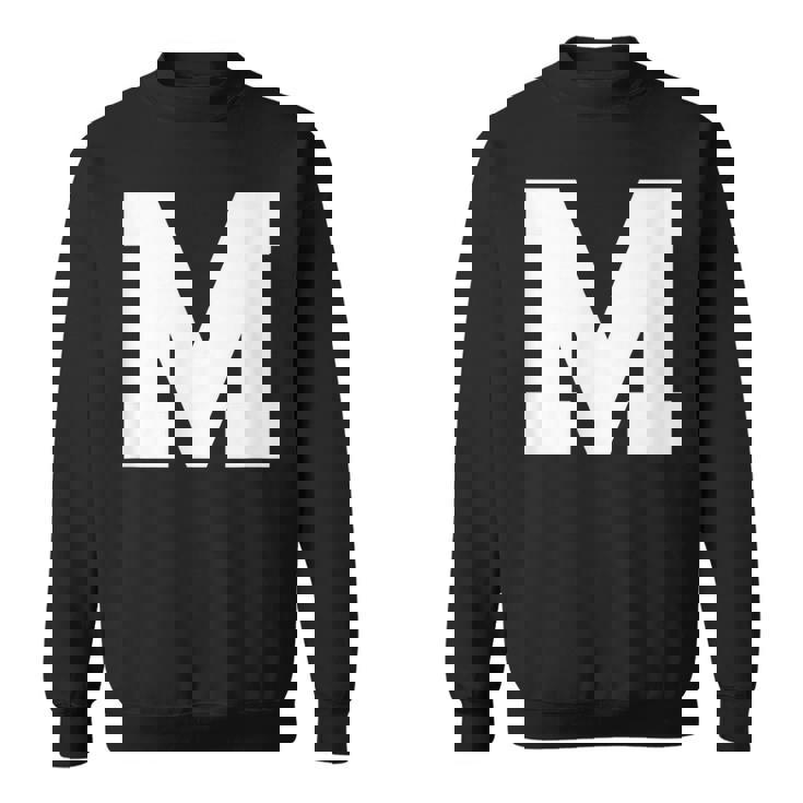 大文字 M アルファベットモノグラム イニシャル スウェットシャツ