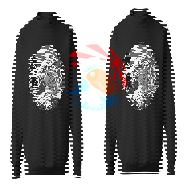 大漁旗 魚 鯛 旗 イラスト 波 ソーラン節 かわいい おもしろ おしゃれ スウェットシャツ