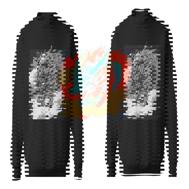 大胆でクールな外観の素晴らしい日本のドラゴン。 スウェットシャツ