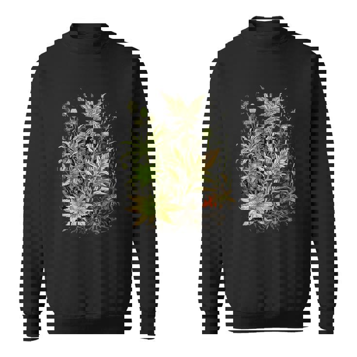 大麻植物とつぼみ 420 草 麻 サティバ インディカ ポットヘッド スウェットシャツ