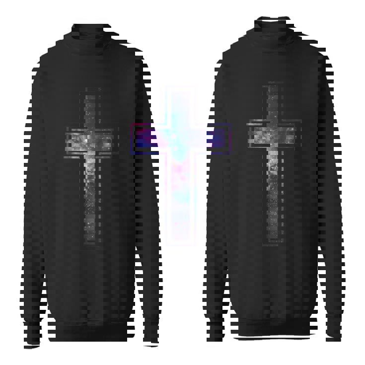 天空のシルエット信仰星銀河クリスチャンクロス スウェットシャツ