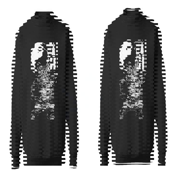 太極拳 猫 ボバ ティー 面白い カワイイ 武道 禅 キティ スウェットシャツ