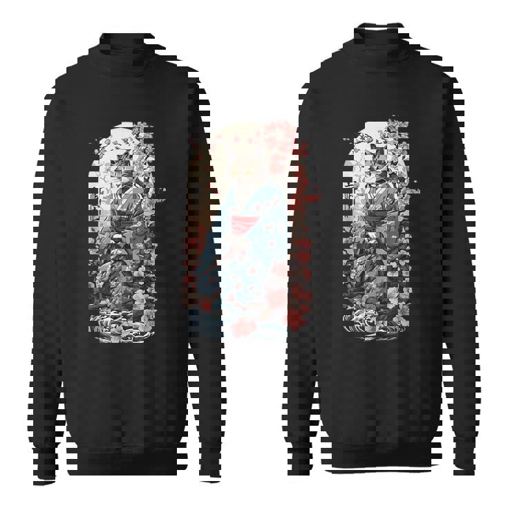 妖怪猫 着物美桜風 スウェットシャツ