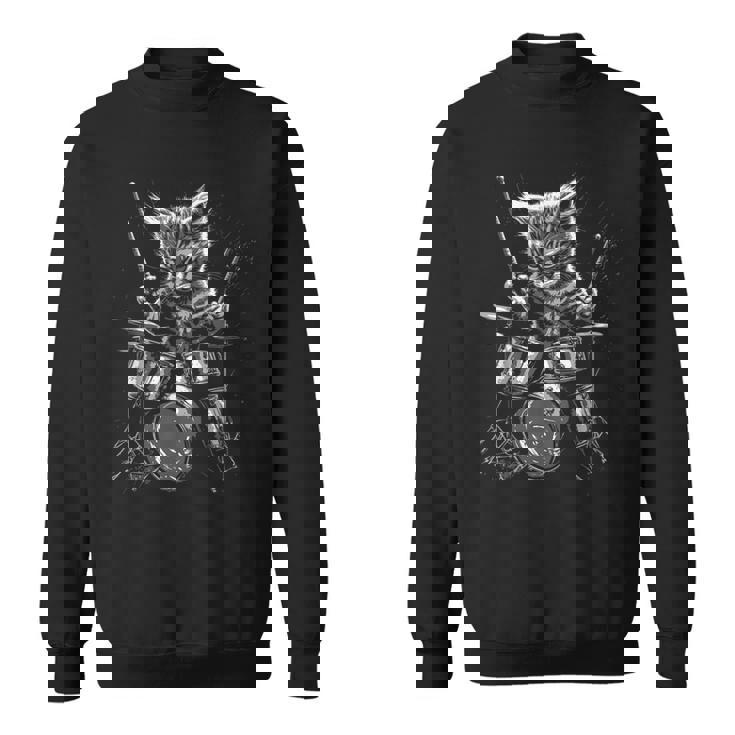 子猫ロックバンド ドラマー 猫 ドラム スウェットシャツ