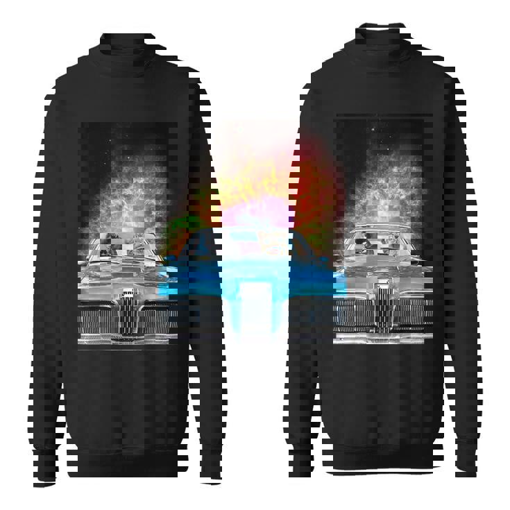 宇宙 銀河 猫 運転 車 スウェットシャツ