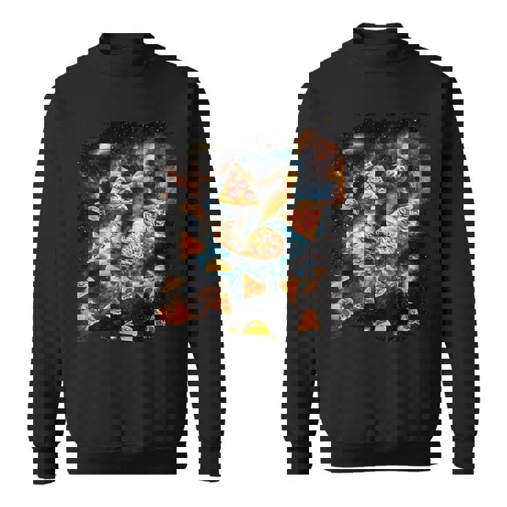 宇宙でピザタコスを食べるギャラクシーナマケモノ スウェットシャツ