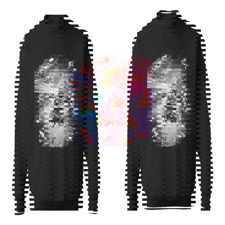 宇宙ピザ猫-レインボーレーザー、タコス、ブリトー スウェットシャツ