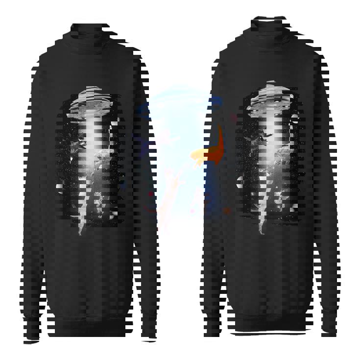 宇宙猫 面白い宇宙猫銀河ufoエイリアンアブダクション スウェットシャツ