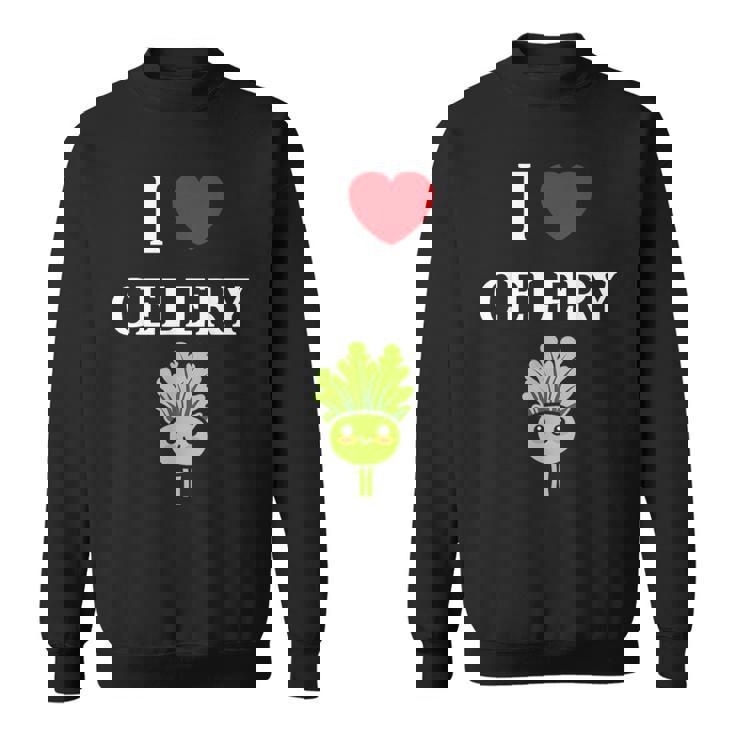 小さな野菜 セロリ ミニマリスト かわいい シンプル セロリ I Love Celery スウェットシャツ