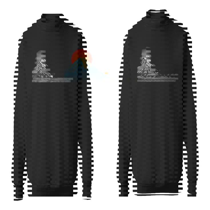 山 柴犬秋田犬かわいい犬と富士 スウェットシャツ