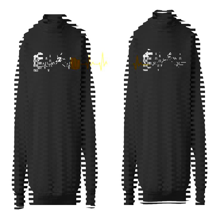 山とビール ハートビート 山小屋 ハイキング アルプス 登山 スウェットシャツ