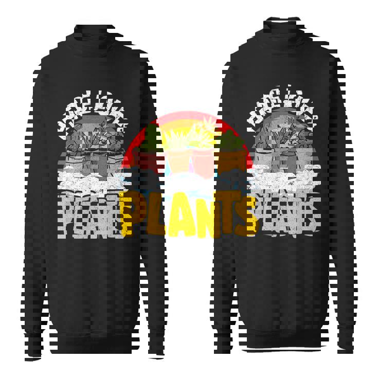 平和 愛&植物 レトロ レインボー 多肉植物 植物庭師 スウェットシャツ