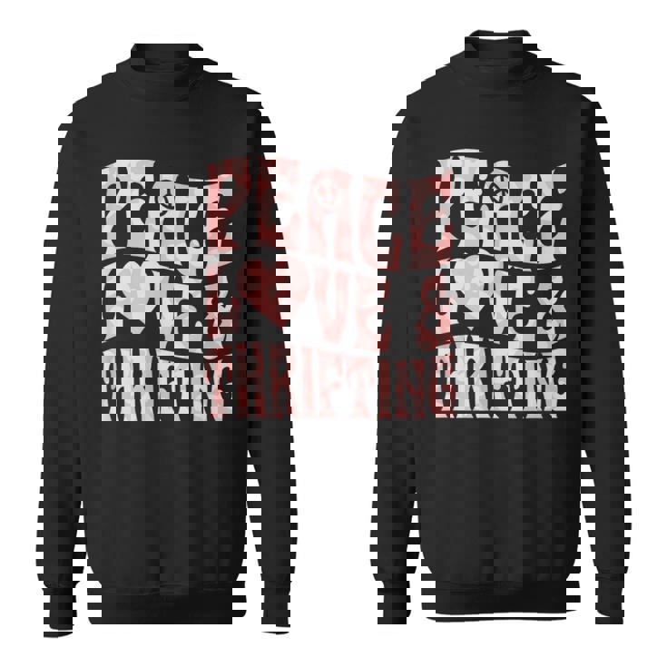 平和の愛と倹約心と平和のシンボル。 スウェットシャツ