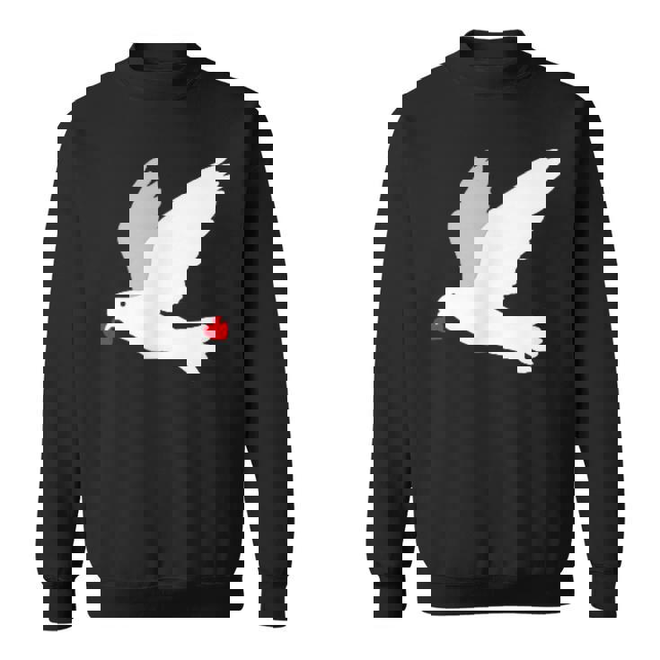 平和への愛を込めた白い鳩 スウェットシャツ