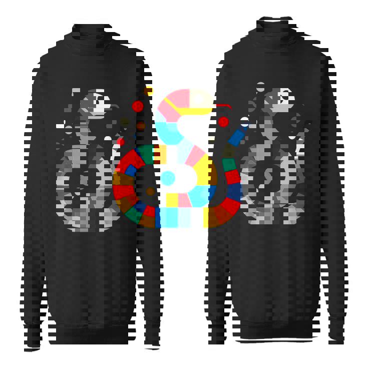 幾何学的 ミニマリズム イラスト ガーター 蛇 爬虫類 スウェットシャツ