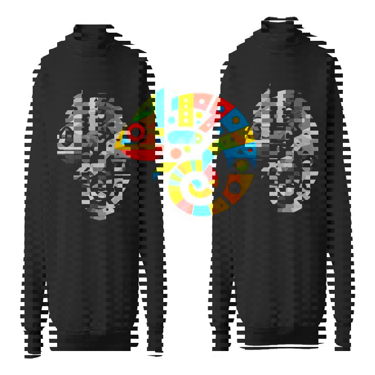 幾何学的ミニマリズム イラスト カメレオン 爬虫類 スウェットシャツ