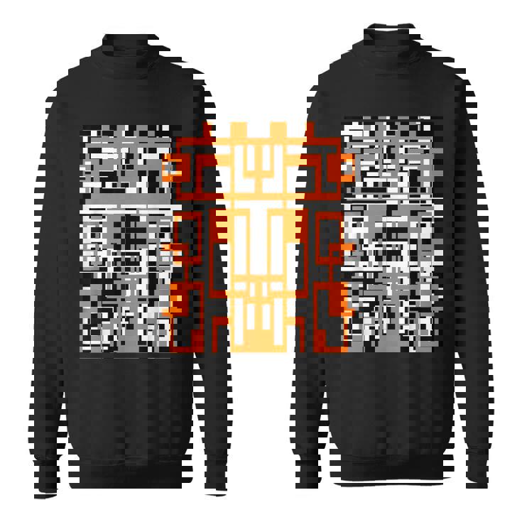 幾何学的図形 パターン オレンジ 白 黒 背景 スウェットシャツ