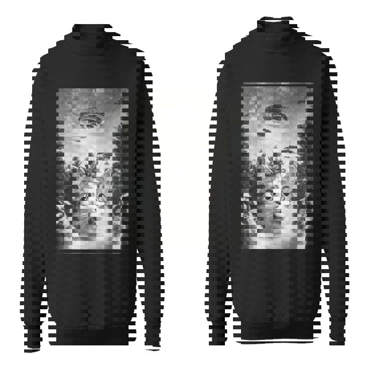 怖い猫 エイリアン Ufo 宇宙愛好家 面白い スウェットシャツ