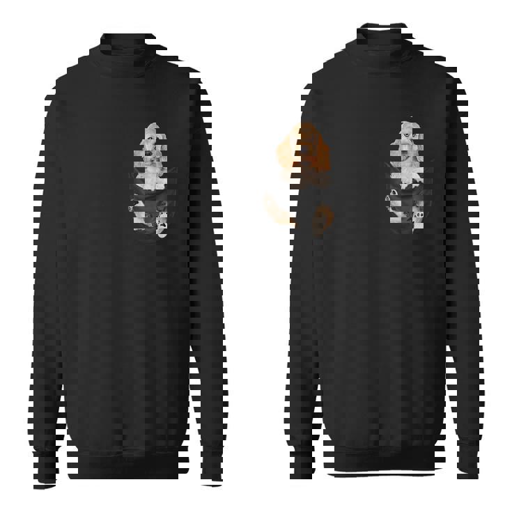 恋人のためのポケットに入った面白いイングリッシュコッカースパニエル スウェットシャツ