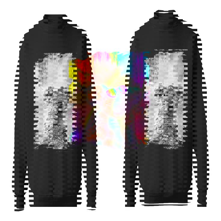 愛のハートのメガネをかけているレインボーコアラ スウェットシャツ