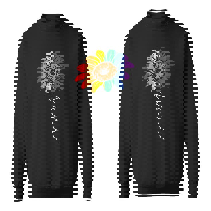 愛のヒマワリ 花柄 Lgbtq レインボーフラッグ ゲイプライド アライ スウェットシャツ