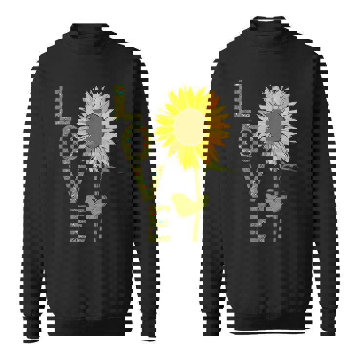 愛の大きなひまわりを作る庭師 スウェットシャツ