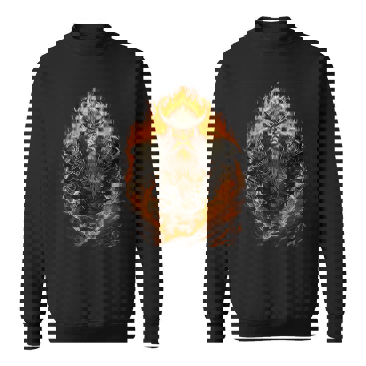 戦いの最中の獰猛なヴァイキング戦士 スウェットシャツ