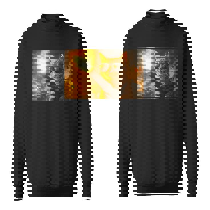 戦車砲身に猫と戦う愛国的な銃の権利 プロガン スウェットシャツ