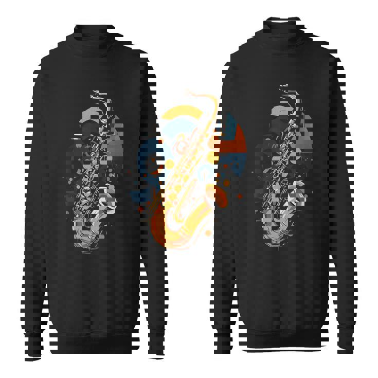 抽象音楽家 ジャズ サックス プレーヤー カラフル スウェットシャツ