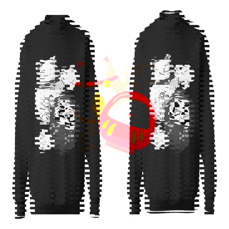 招き猫 招き猫だるま カワイイ スウェットシャツ