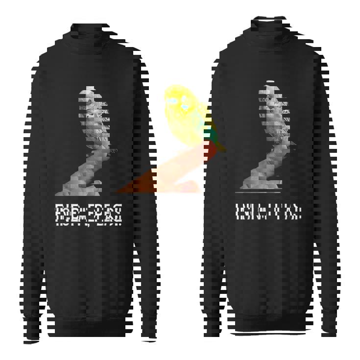 指の上のセキセイインコ 楽しいインコ セキセイインコ 鳥好きのギフト スウェットシャツ