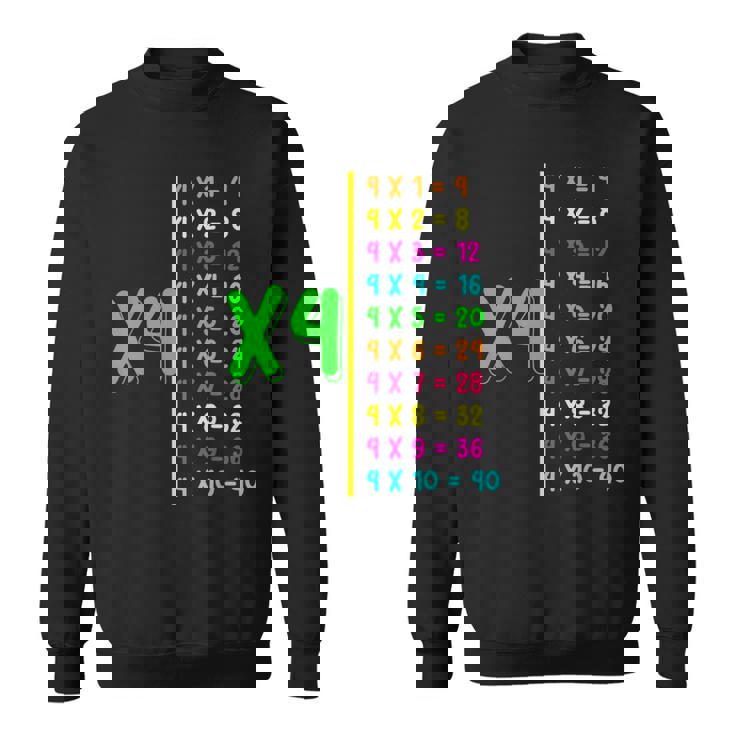 掛け算表4 小学生 算数の日 キッズ 男の子 スウェットシャツ