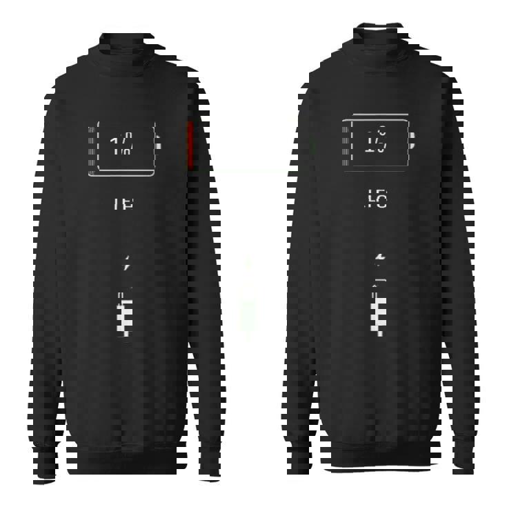 携帯電話のバッテリー1％は、バッテリーの寿命制限なしで空の電話を生きます スウェットシャツ