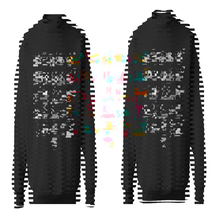 救急車掘削機ヘリコプタートラック車両abc幼児 スウェットシャツ