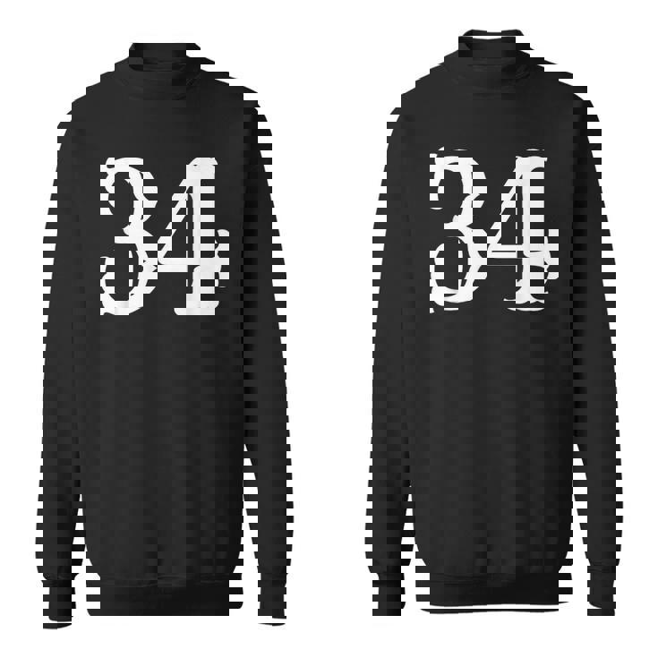 数字 34インチ ホワイト 大 太字 アメリカンウエストスタイル フォント スウェットシャツ