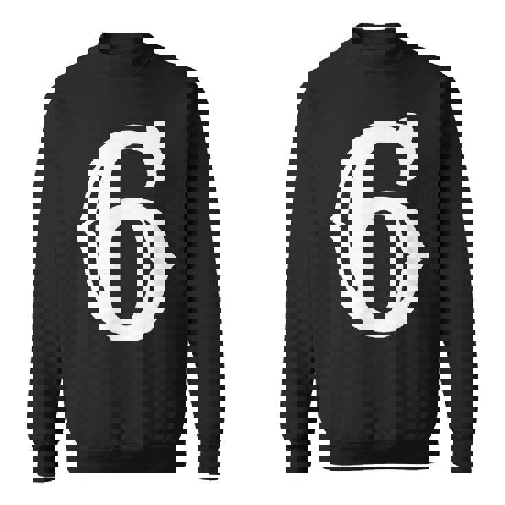 数字 6 インチ 白 大 太字 アメリカ 西部 スタイル フォント スウェットシャツ