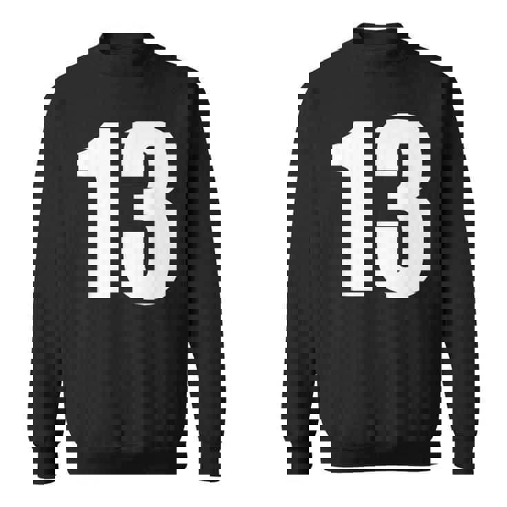 数字 Nhirn 数字 13 プレーン 白 数字 スウェットシャツ