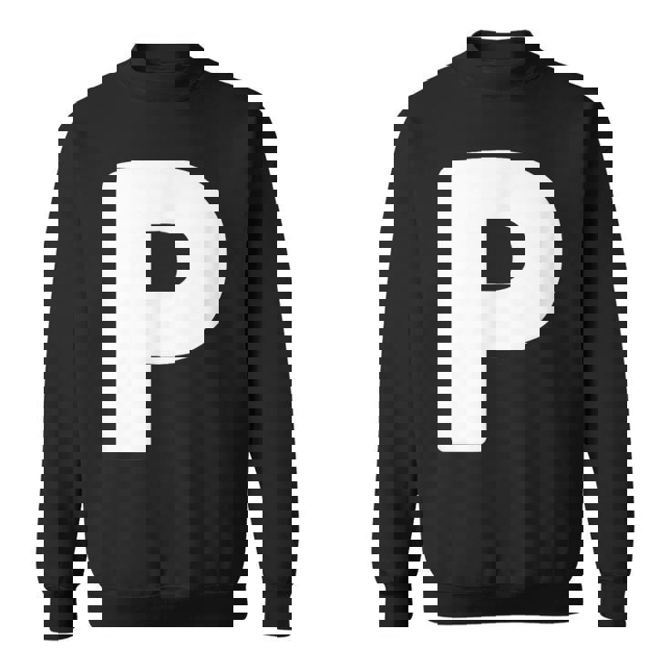 文字p 大文字 アルファベット モノグラム イニシャル スウェットシャツ