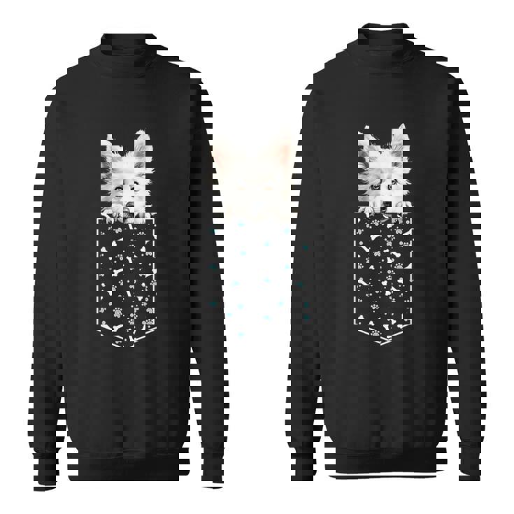 日本のスピッツ犬ポケット犬顔ペット愛好家 スウェットシャツ